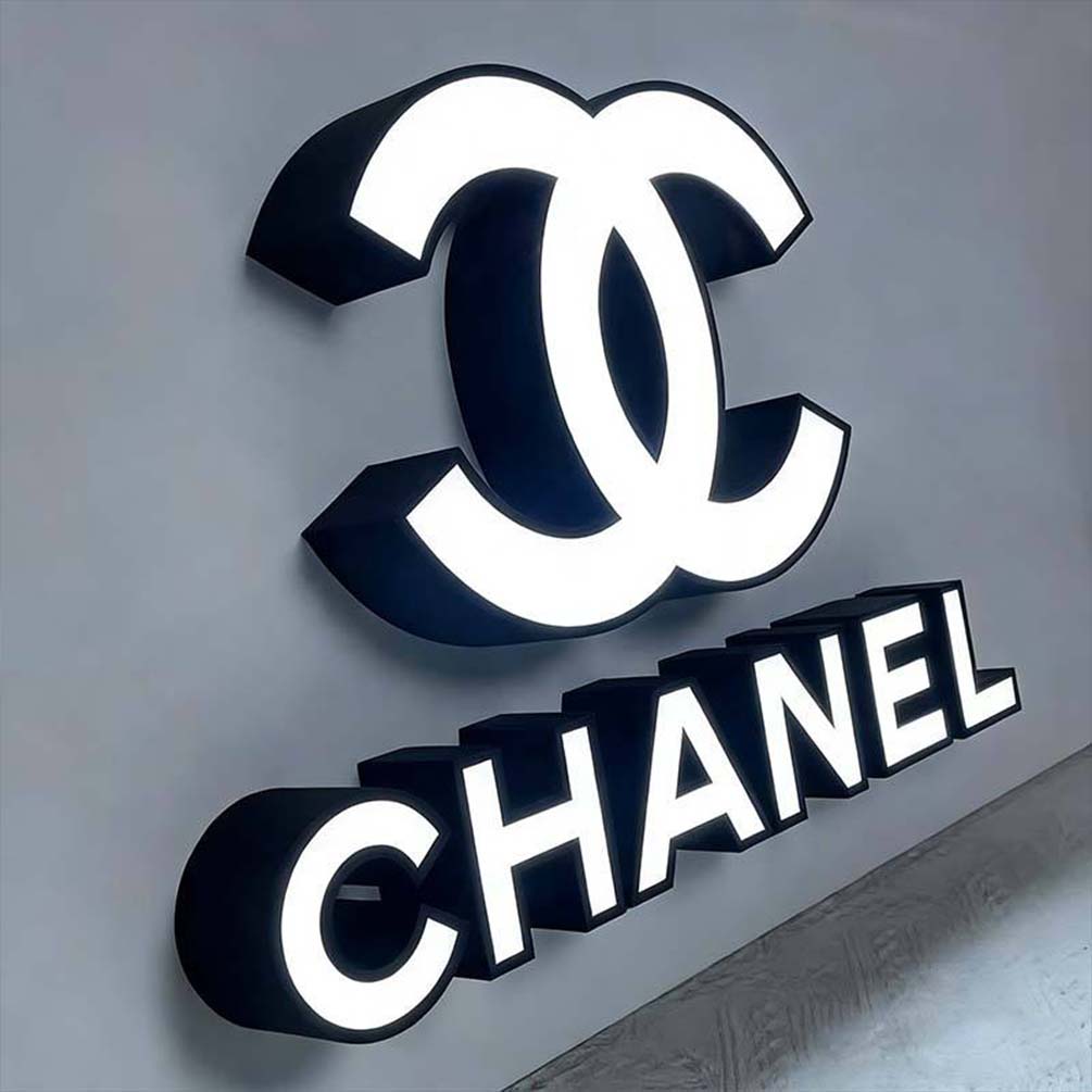 LED storefront signs with illuminated channel letters