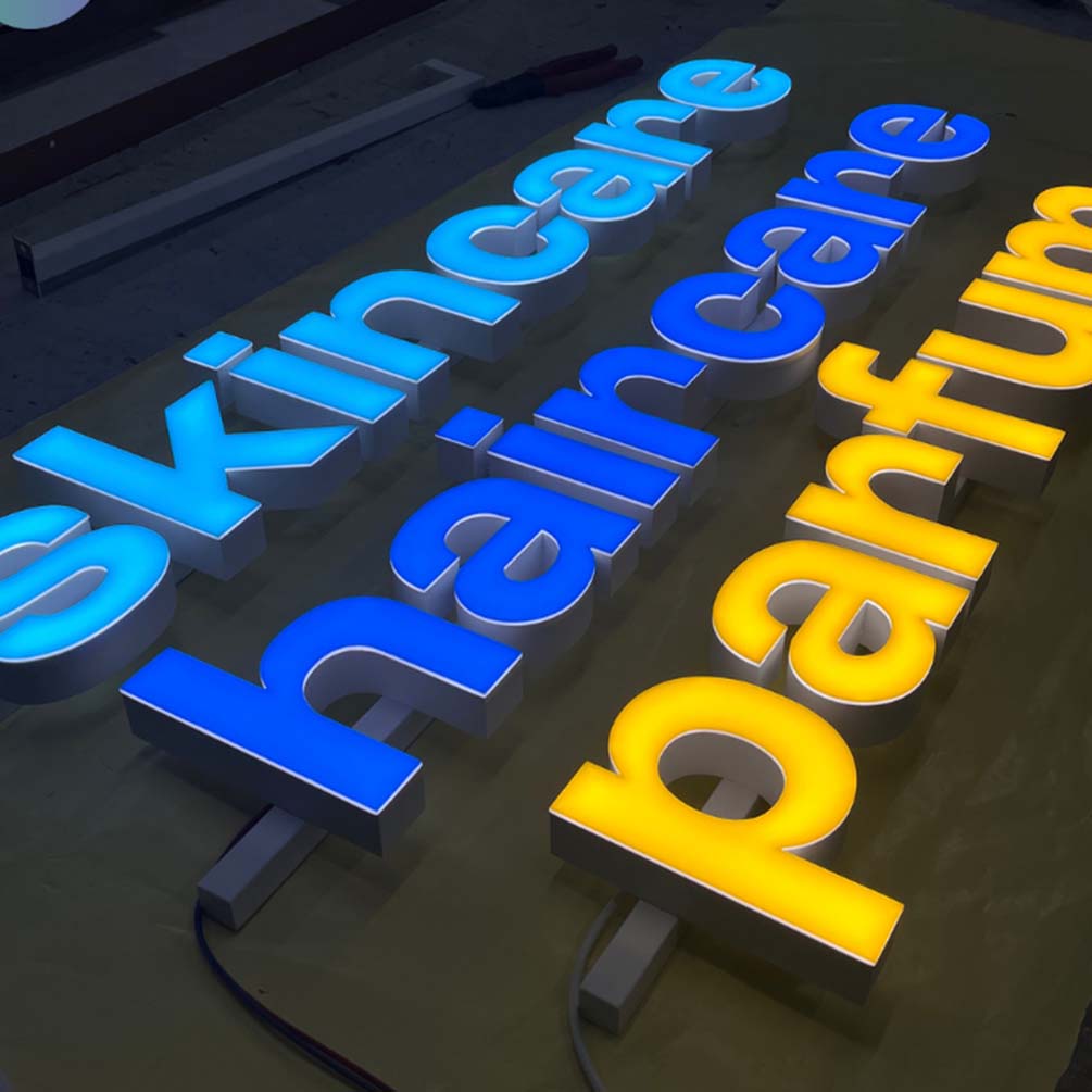LED frontlit acrylic channel letters produced by commercial sign company Tonight Sign