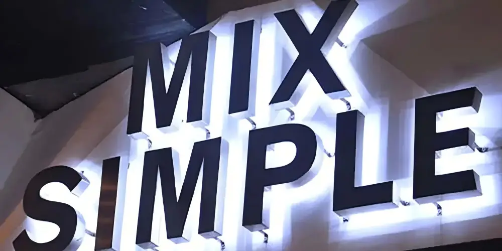 Galvanized steel backlit letters with bright white halo illumination