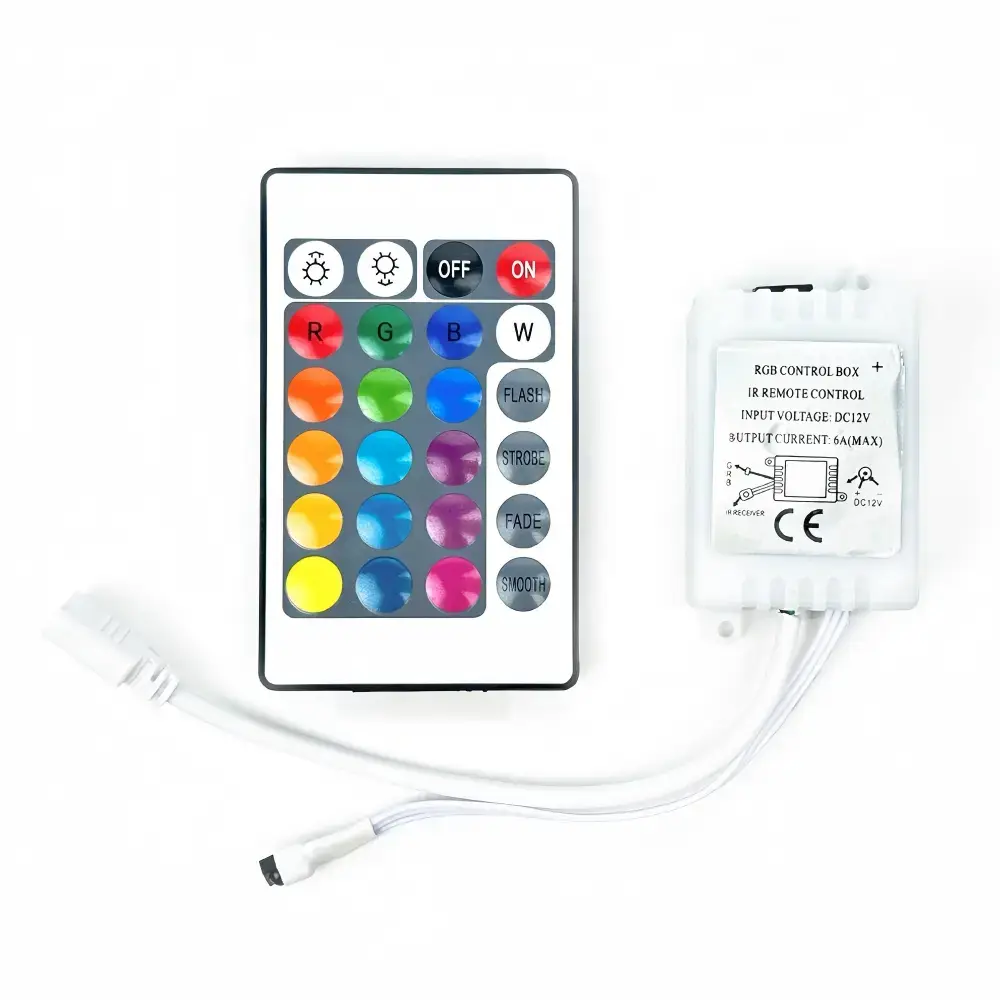 RGB infrared remote control and receiver for color-changing LED neon signs