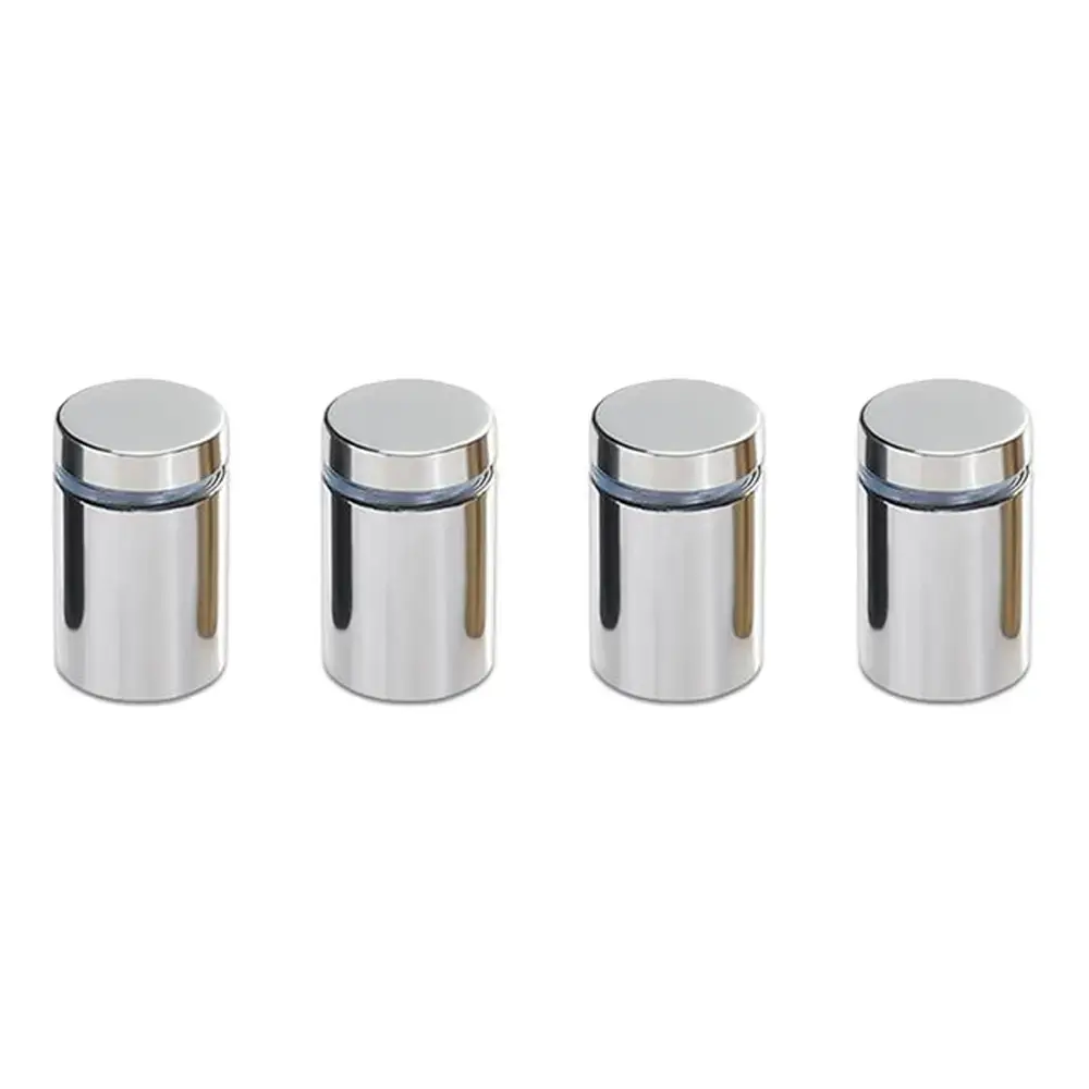 Four polished metal standoffs for mounting acrylic neon sign backboards