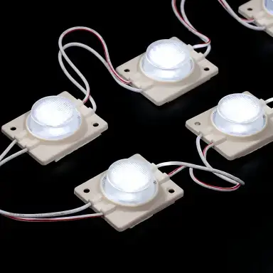 Single-lens LED sign modules with red and white wiring