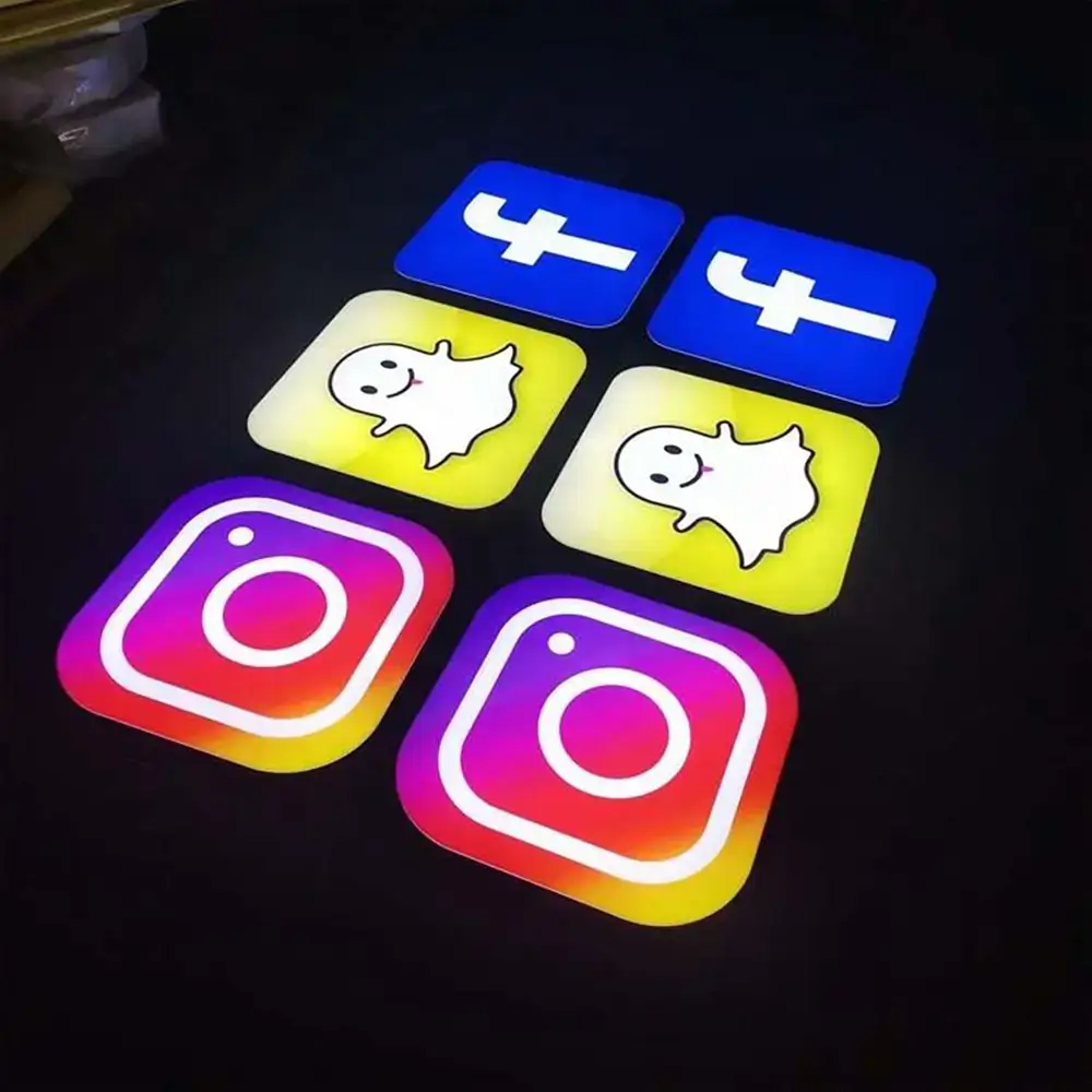 UV-printed trimless acrylic letters with colorful graphics