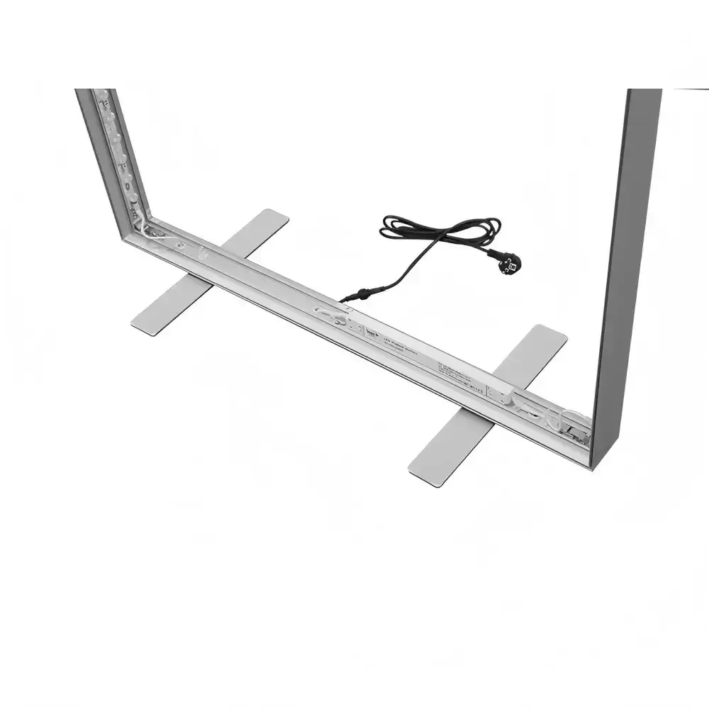Freestanding SEG light box frame with support feet LED components and power cable